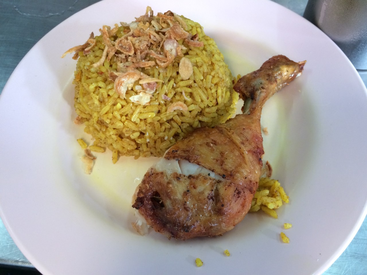 Curry rice with boiled chicken
